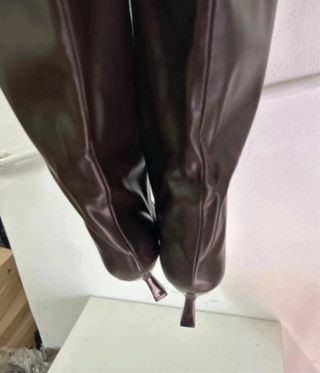 Stivali donna marrone gambale largo tg 37 nuovo