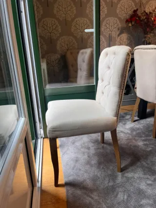 8 Sillas Salón Beige/Marrón