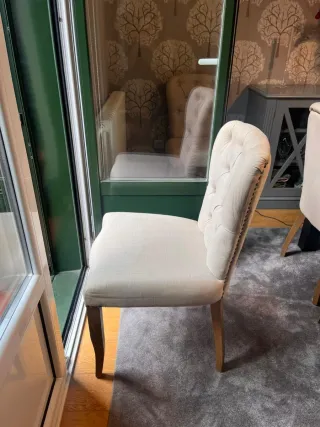 8 Sillas Salón Beige/Marrón