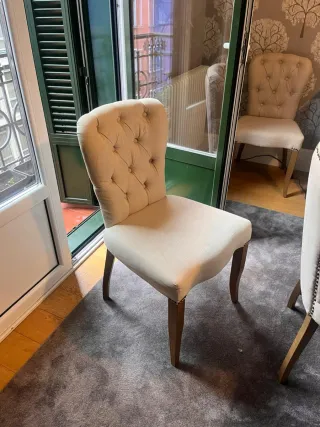 8 Sillas Salón Beige/Marrón