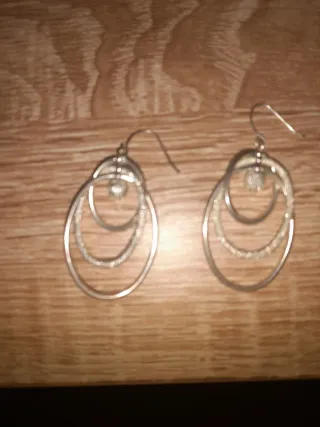 Pendientes plateados aro doble