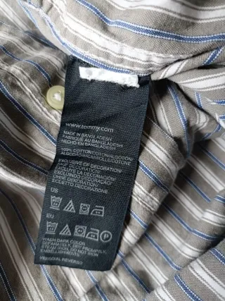 Camisa Tommy Hilfiger manga larga gris de rayas