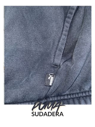 Sudadera Puma Negra y Blanca Media Cremallera