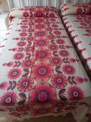 Colcha Cama 90 Vintage Flores Rosas