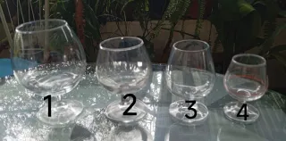 Copas de coñac de cristal, 4 modelos