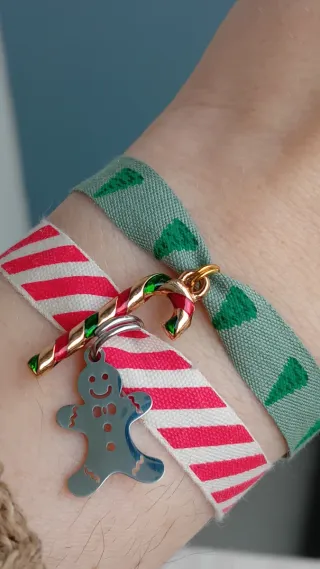 Bracciale albero di Natale con candy cane