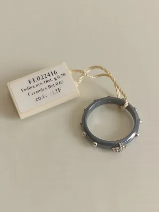 Anello Rosario Oro, Ceramica e Diamanti