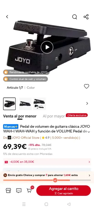 Pedal Wah-Wah Joyo Classic Wah