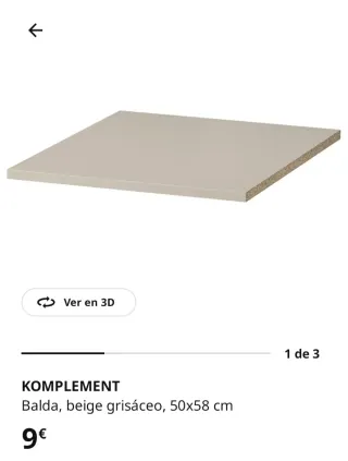 Balda Komplement beige grisáceo 50x58 cm