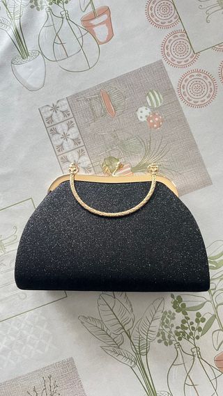 Bolso fiesta/boda negro y dorado