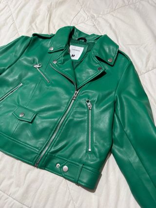 Giacca ecopelle verde Terranova taglia M