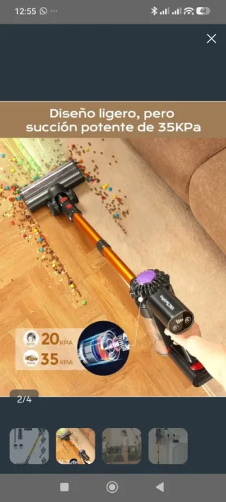 Aspirador de mano con accesorios