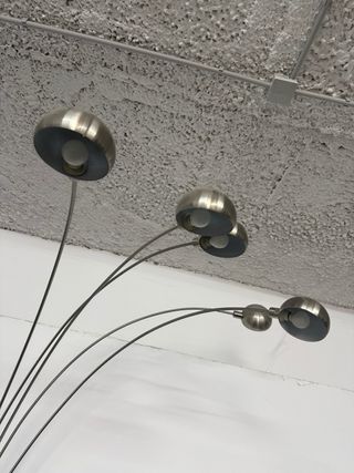 Lámpara de pie Metálica Plata y Mármol