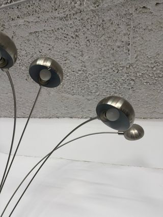 Lámpara de pie Metálica Plata y Mármol