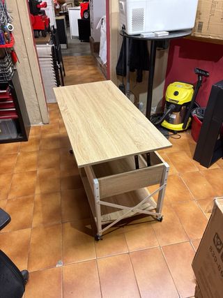 Mesa centro elevable madera y metal