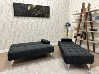 Sofá Cama Chaise Longue Negro