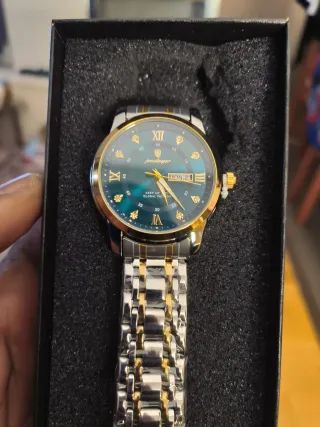 Reloj Poedagar Hombre Oro y Verde