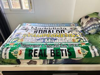 Bufandas de fútbol Real Madrid, Betis, City
