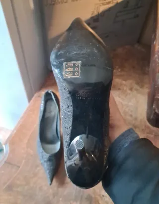 Scarpe tacco alto Estrada glitter nere