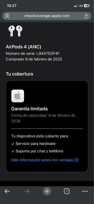 Airpods 4ta generación con cancelación.