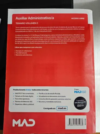 Auxiliar Administrativo/a Acceso Libre Temario ...