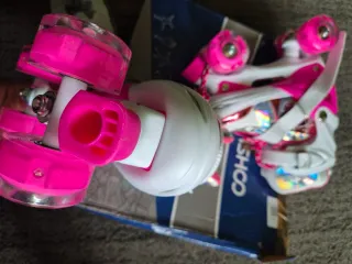 Patines Infantiles Ajustables Rosa y Blanco