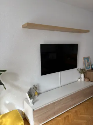 Mueble TV madera y cristal