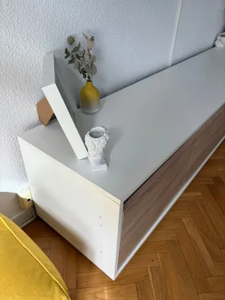 Mueble TV madera y cristal