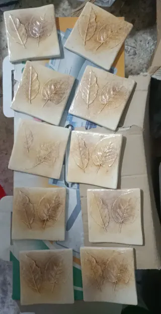 Mattonelle decorative con foglie 10x10 pezzi 10