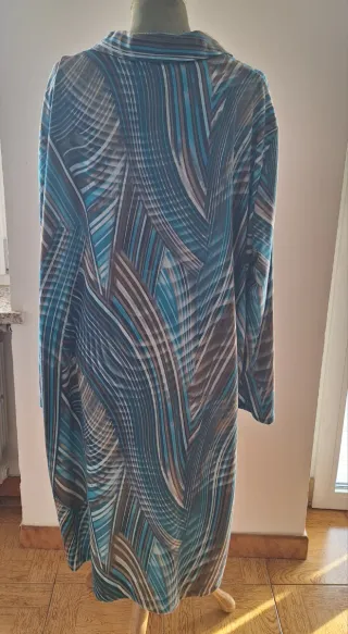 Vestito maniche lunghe fantasia geometrica