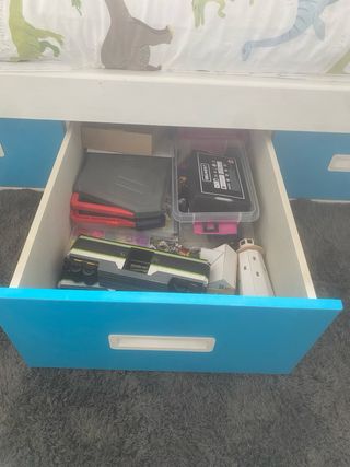 Cama 80cm con cajones y colchon de 80cm