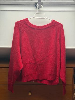 Jersey rojo con cremallera