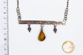 Collar Filigrana con Ámbar Natural Hecho a Mano