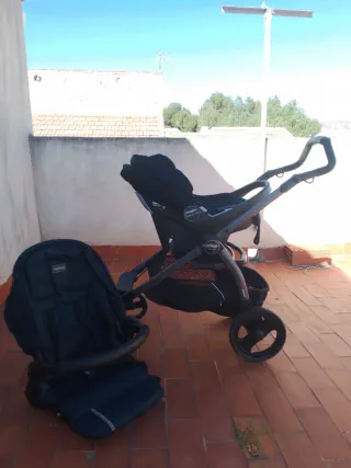Carrito y Silla Coche Bebé Azul Marino