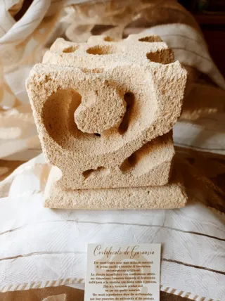 Portacandele in Pietra Leccese Fatto a Mano