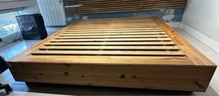 Cama madera 160x200 con 4 cajones