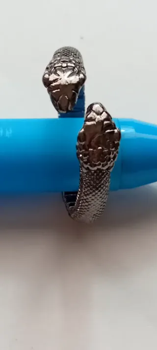 Anillo Serpiente Doble Cabeza Ajustable