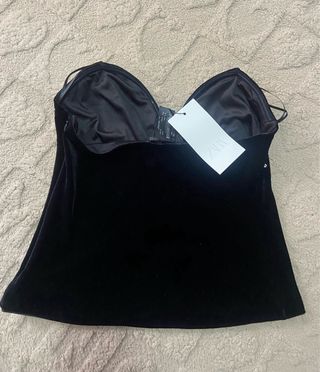 Top Zara Negro Brillante