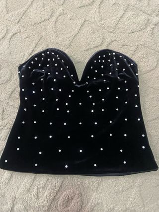 Top Zara Negro Brillante