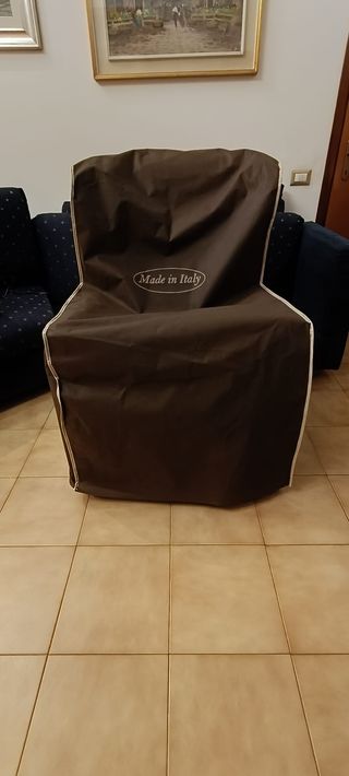 Poltrona Relax Tessuto Marrone/Grigio