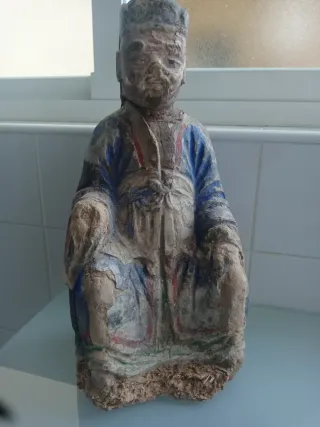 Escultura Dignatario Chino Terracota Antigua