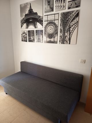 Sofá Cama Gris 3 Plazas Sin Uso . 1,90 cm de largo
