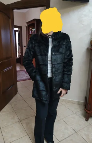 Pelliccia donna nera taglia S/M