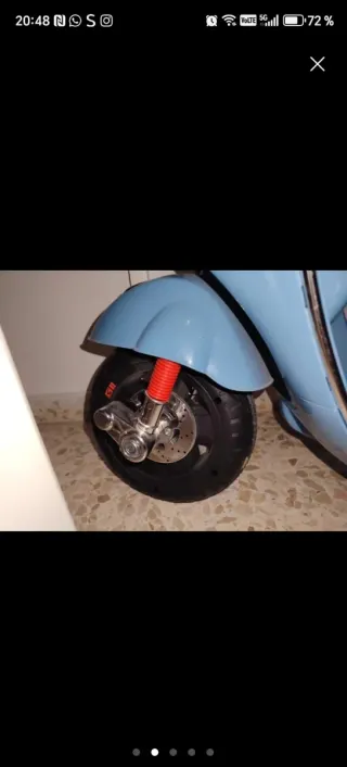 Moto Eléctrica Infantil Vespa Azul 4/6 años