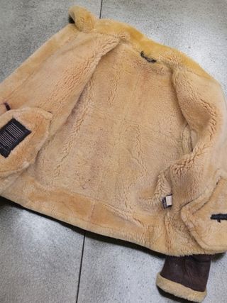 Chaqueta Bomber Cuero Cordero Lana Oveja Type B3 L