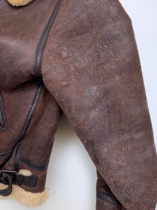 Chaqueta Bomber Cuero Cordero Lana Oveja Type B3 L