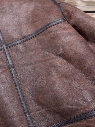 Chaqueta Bomber Cuero Cordero Lana Oveja Type B3 L