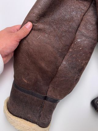 Chaqueta Bomber Cuero Cordero Lana Oveja Type B3 L