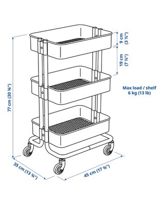 Carrito Auxiliar Raskog Ikea Madera y Metal