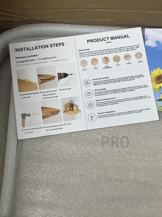 Estantería de Esquina Flotante de Roble rústico GIEANOO